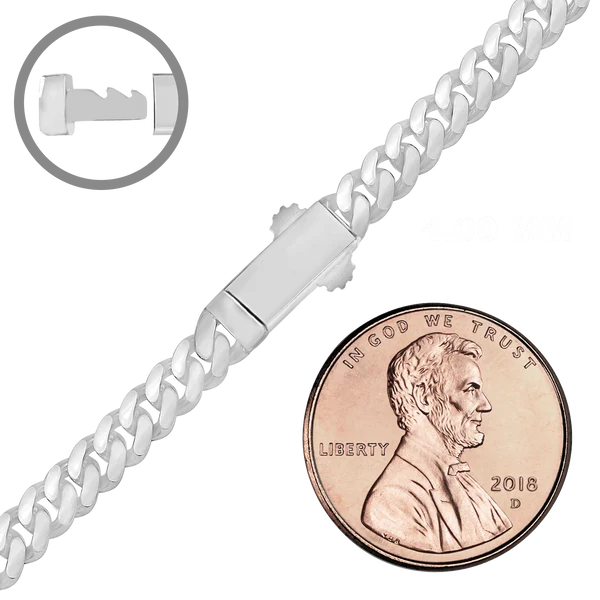 Handmade Cuban Curb Necklace in Sterling Silver (4 mm - 19 mm)