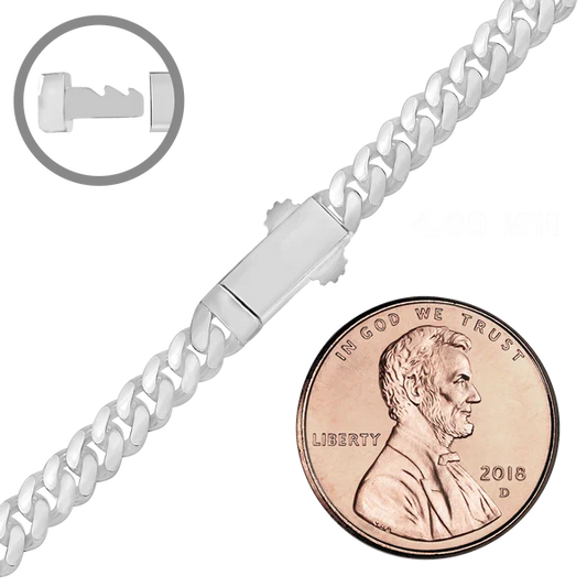 Handmade Cuban Curb Necklace in Sterling Silver (4 mm - 19 mm)