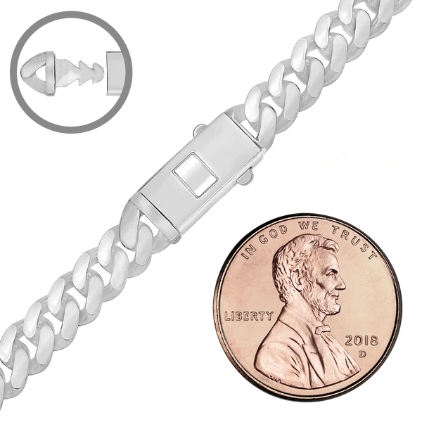 Handmade Cuban Curb Necklace in Sterling Silver (4 mm - 19 mm)