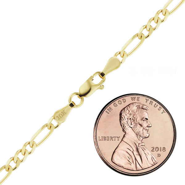 Finished Classic Figaro Necklace in 10K Yellow Gold