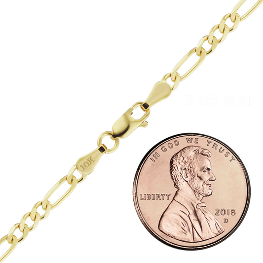 Finished Classic Figaro Necklace in 10K Yellow Gold