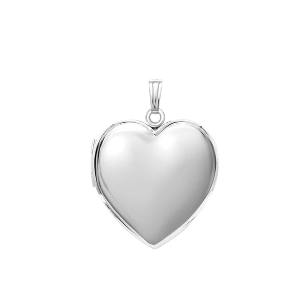 Plain Heart Locket in Sterling Silver