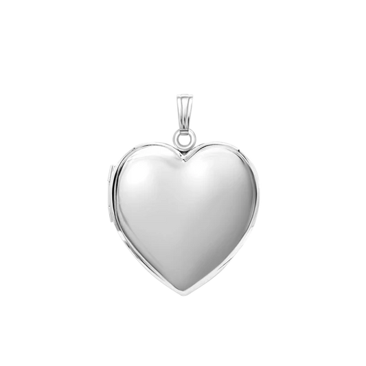 Plain Heart Locket in Sterling Silver
