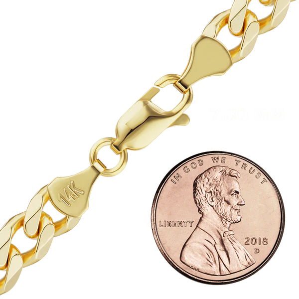 Finished Hollow Curb Necklace in 14K Yellow Gold