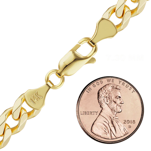Finished Hollow Curb Necklace in 14K Yellow Gold